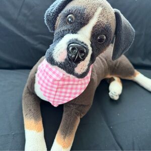 New Pink and White Check Design Dog Bandanna